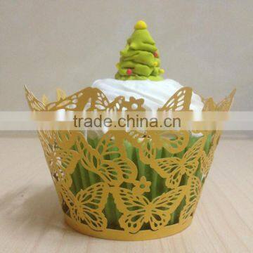 2016 High Quality Cheap Laser Cut Butterfly Wedding Cupcake Wrapper