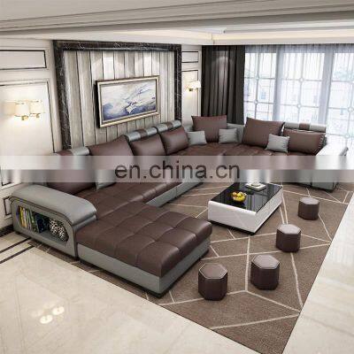 Leather Fabric Luxury Modern Designs Sectional Living Room Sofas Bed Furniture 7 Seater Sofa Set for Living Room Furniture photo-4