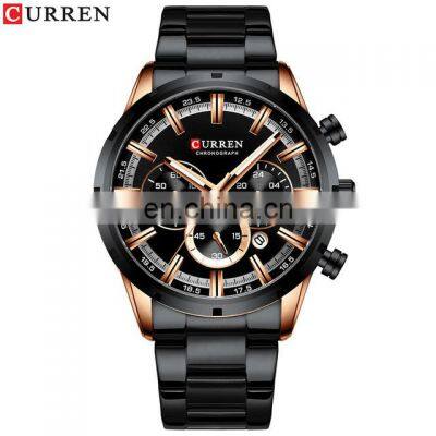 Men Quartz Wrist Watches Stainless Steel Strap Luxury Gold Chronograph Business Waterproof Watch photo-4