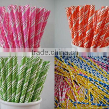 mix colors Strip Paper straight drinking straws