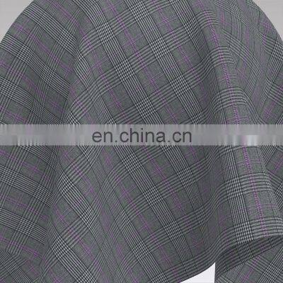 Stock Fabric Polyester/Rayon Yarn Dyed Woven Check Fabric photo-4