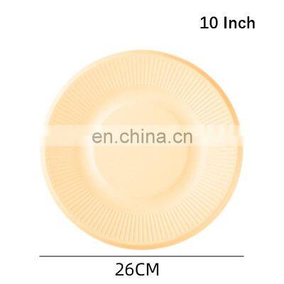 Barbecue Birthday Cake Plate Art Painting Plate Eco-Friendly Biodegradable Round Disposable Palm Leaf Plates photo-5
