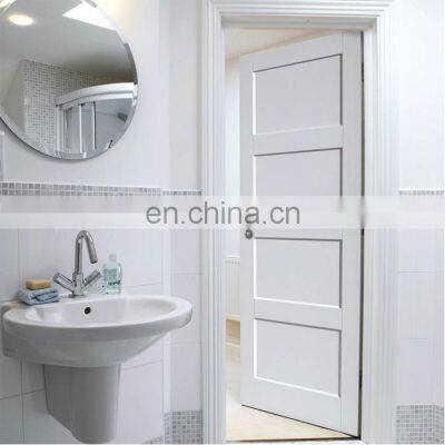 Waterproof bedroom 4 panel solid wood flush bathroom plain white shaker interior doors