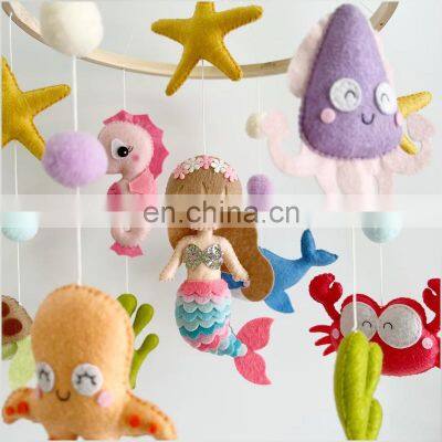 Hot Product Ocean Nursery Mobile Mermaid Mobile Sea Creatures Mobile Baby Felt Mobile Gift for Baby Wholesale photo-4