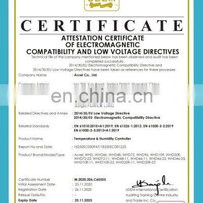 Heating and Dehumidification Intelligent Temperature and Humidity Controller Manufacturer Acrel WHD46-22 LED Digital Display photo-4