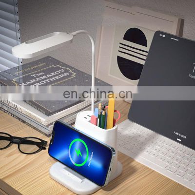 5 In 1 Wireless Charging Station Qi 15w Fast Portable Pen Holder Wireless Charger