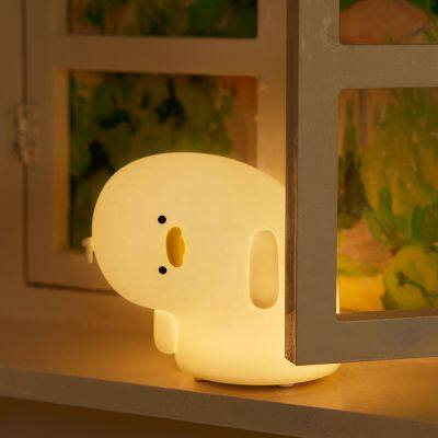 2024 Direct Sales Golden Supplier Duck Night Light Silicone Night 1200mAh Rechargeable Silicon Cartoon Pat Usb Led Light