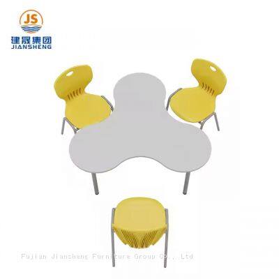 JS Best Selling Cloud Shape Student Classroom Desk Metal Frame Activity Training Table photo-5