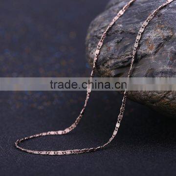 Wholesale Rare Coffee Gold Plated Flat Chain Jewelry Chain Decorative Chain Necklace photo-2