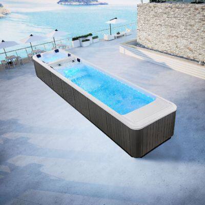 Outdoor Acrylic Smart Constant Temperature Heating Surfing Fitness Infinity Swimming Pool Villa Integrated Finished Product Swimming Pool