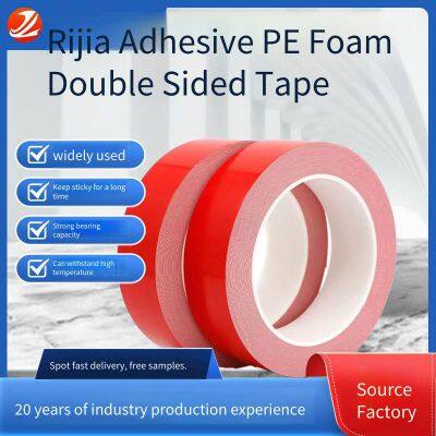pe Foam Juze Double-sided Tape, Red Film and White, Factory Spot Wholesale With Strong Adhesion