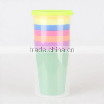 Rainbow colorful 7 in 1 set water drink cups