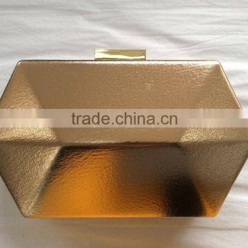 gold shiny pu clutch evening bag,available color