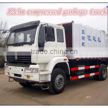 2015 new style hot sale JHL5162ZYS 12CBM 270hp Compressed garbage truck dimensions for sale made in china