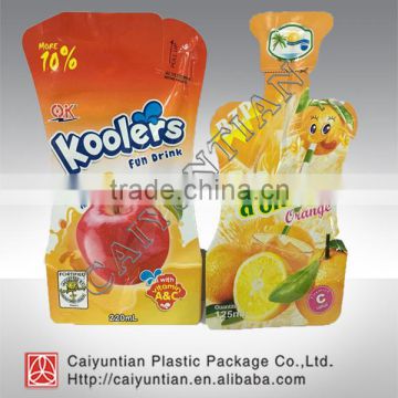 cuctomized Food grade stand up fruit juice bag