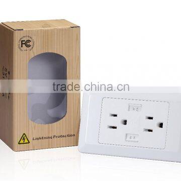 Best Quality Smart App Female Unique Design America Mexico Standard Double USB Socket Power Outlet Charger Receptacle With 5V 3A photo-4