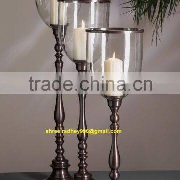 HURRICANE CANDLE STAND Brass