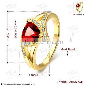 KZCR210 Brass Material Red Zircon Ring Gold Jewelry photo-5