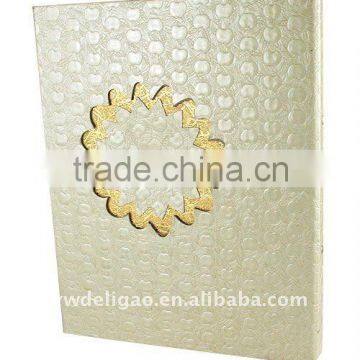 Embossed and Cutout Logo PU Wrapping Ring Binder Desktop File Folder for Office Stationery Cardboard