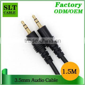 SLT 24k Gold Plated Connectors Male to Male 3.5mm AUX Audio Cable