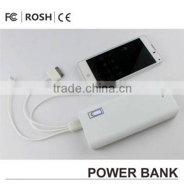 Low price hot sale 5V/2A 13000mAh LED torch light portable power bank