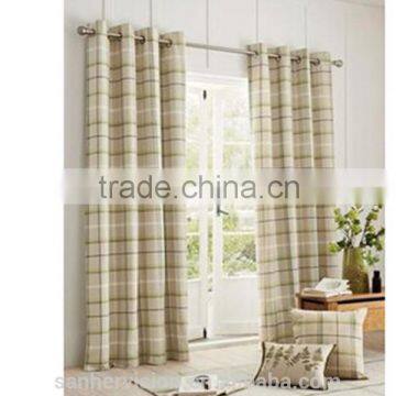 100% Polyester Checker Printed Curtain Design