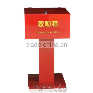 GH-RJ007 China Red acrylic donation boxes with lock,Elegant black donation box