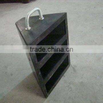 Heavy duty double side rubber wheel chock with U bolt