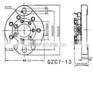 High Temperature Resistance Glazed Ceramic GZC7-1 7 Pins Ceramic Tube Base for Vacuum Tube Socket photo-4