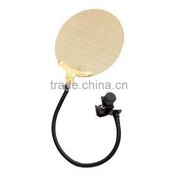 High Class Golden Pop Filter for microphone, microphone filter
