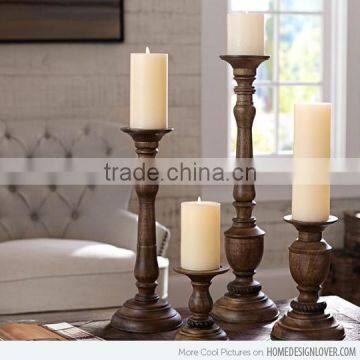 PILLAR CANDLE HOLDER, WOODEN CANDLE HOLDER