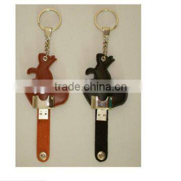 Promotional Gift Fox Shape Leather USB Flash Drive