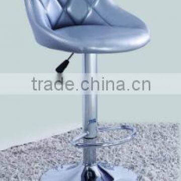 sliver PU barstool with chromed base