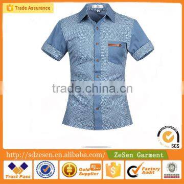 Customize OEM Man Denim Shirt Wholesale Blue Fishing Shirts From China photo-4