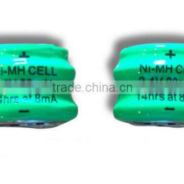 2.4V 80mAh ni mh Button Rechargeble Battery