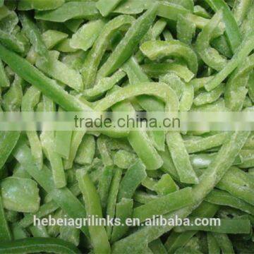 Frozen style green bell pepper strips