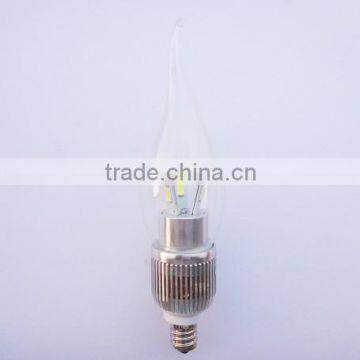 LED Candle Bulb E12 3W LED Candle Bulb SMD5630 Cool White Silver Candle Lamp photo-3