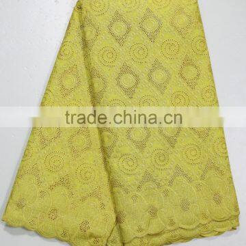 Latest Lace 2015 Embroidered Cotton Voile Fabric Royal Blue Swiss Cotton Lace Fabric photo-3