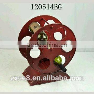Rustic Gift Wine Rack Storage Organizer Stand Metal Wine Bottle Holder
