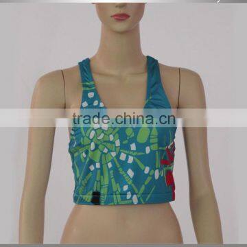 customize garment own print all over crop tops,custom cheerleading gym stringer