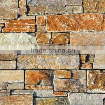 stacked wall cladding stone veneer in camel/beige color