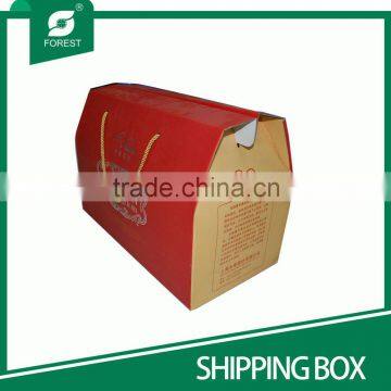 NEW TYPE FOLDED CORRUGATED SHIPPING CARTONS WITH TWISTED HANDLES