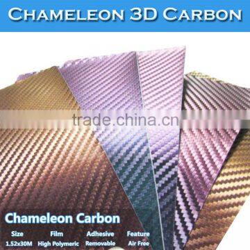 CARLIKE High Quality 3D Chameleon Carbon Fiber Vinyl Car Sticker