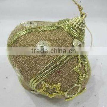 Golden 80mm foam ball peach shape / christmas decoration