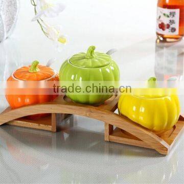 3pcs Ceramic pumpkin spice jar