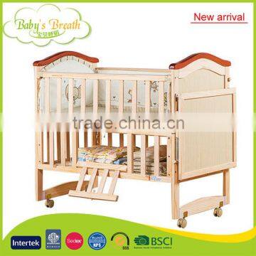 WBC-42A new arrival safety wooden new design baby bed extender with table function