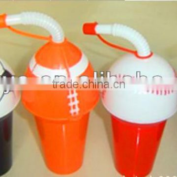 Sport style straw cups,football basketball baseball soccer straw cups