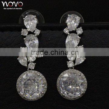 2016 high quality natural brass zircon earring