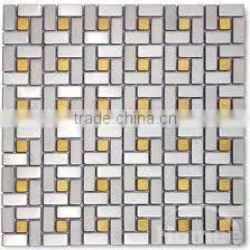 3D silver and aluminum mosaic tiles