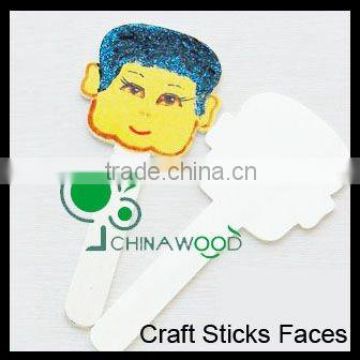 Wood Craft Sticks Boy Faces